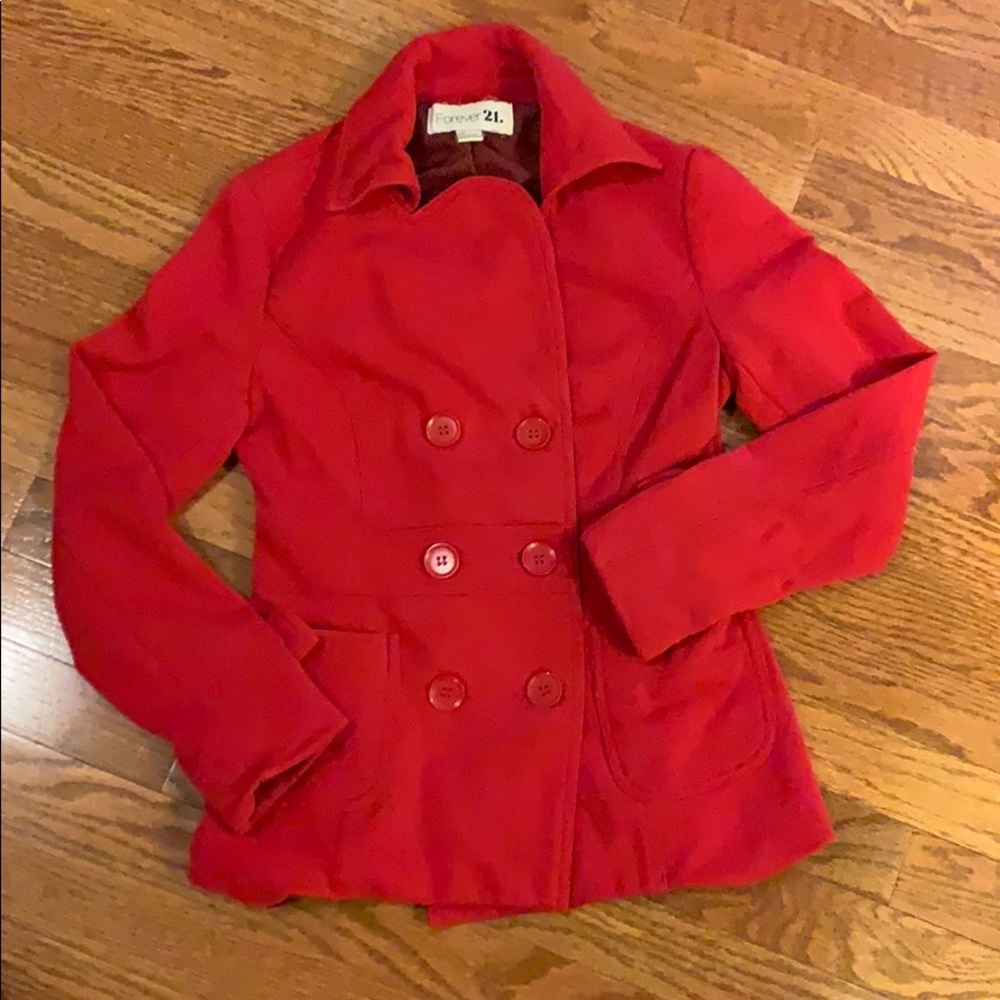 Red fall jacket